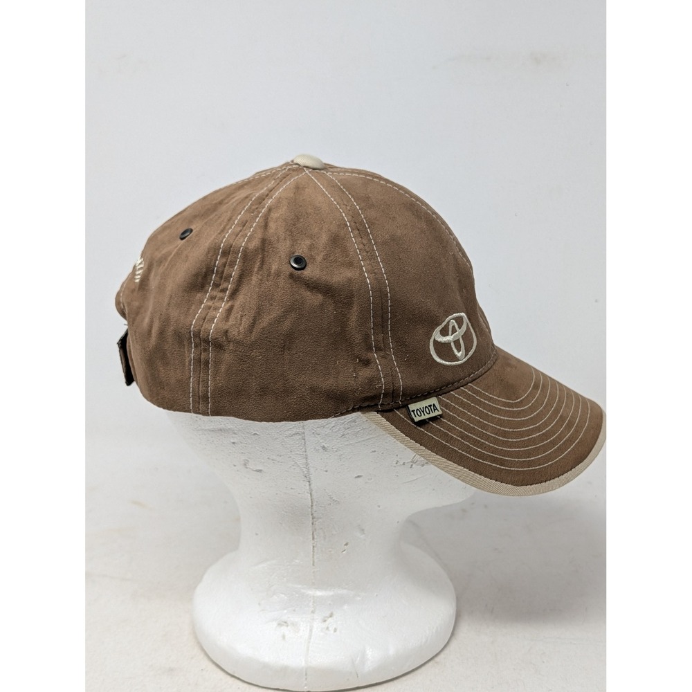 Toyota Moving Forward Planet Kaizen Brown Faux Suede Baseball Cap Hat Mens OSFA - Picture 6 of 9